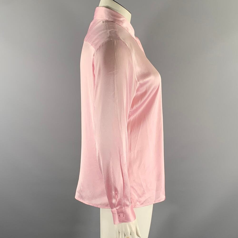 MIRTO Size L Pink Silk / Elastane Blouse